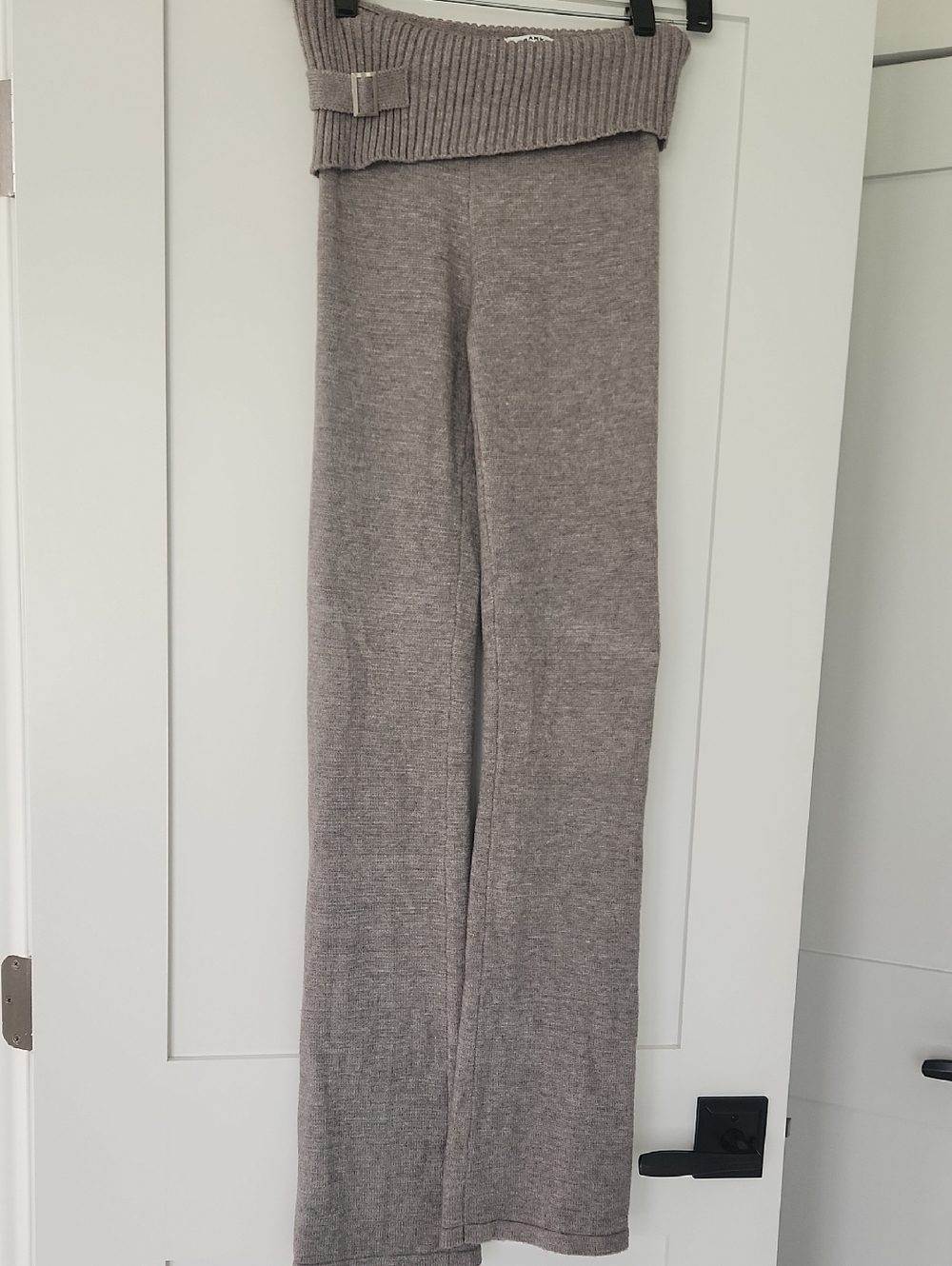 Frankie's Bikinis Knit Foldover Pants Gray, Size XS